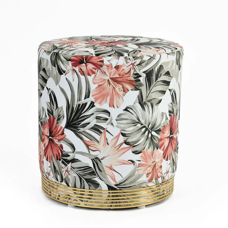 Avira Floral Velvet Pouffe - Multicolor media 3