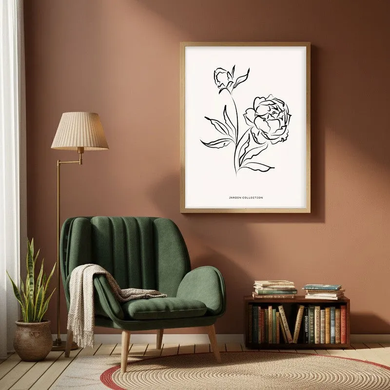 Petalum Canvas Wall Painting With Brown Frame media 1