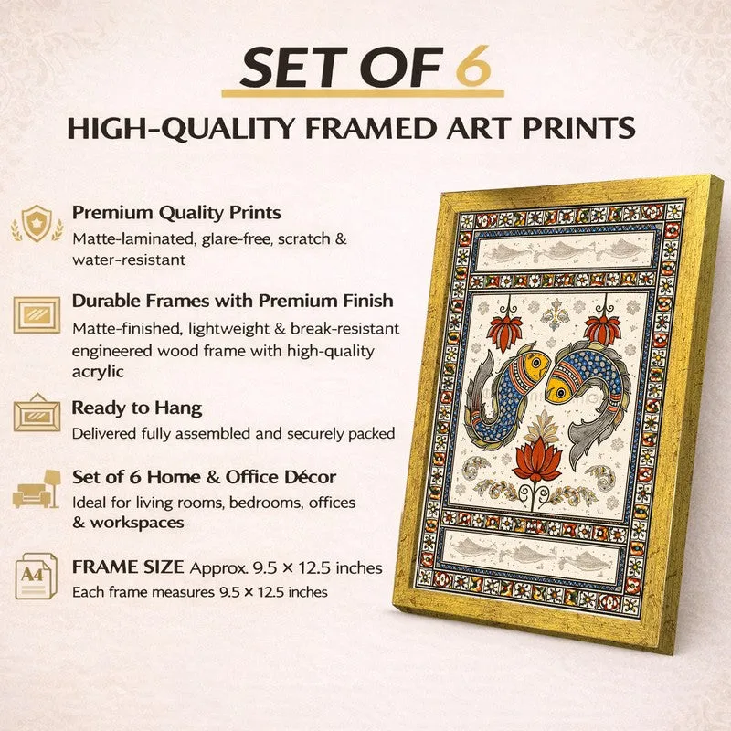 Majestic Animals Paper Wall Painting With Frame - Set Of Six media 9