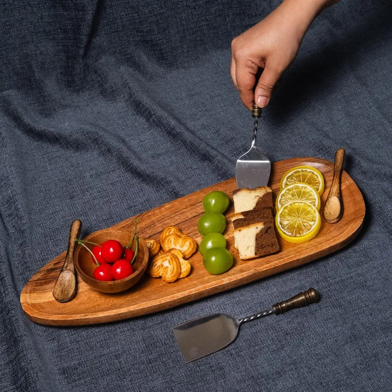 Harbor Style Wood Serving Platter with Dip Bowl - Two Piece Set media 5