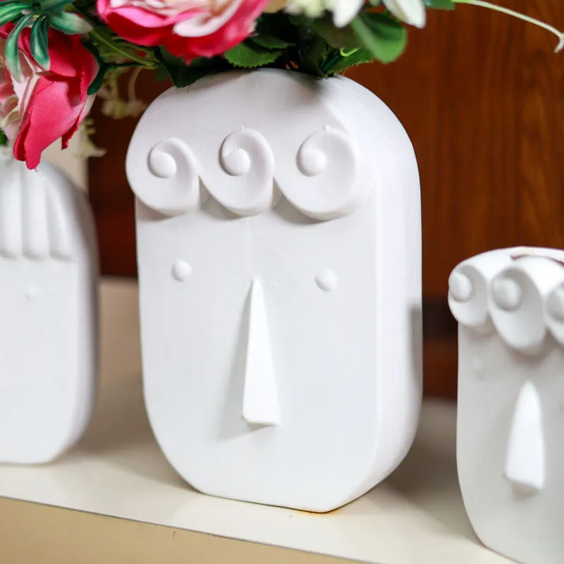 Clayfolk Ceramic Vase (White) - Set Of Three media 6