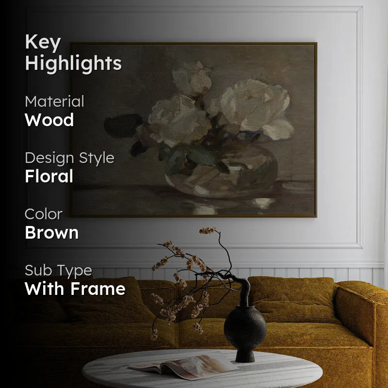Cottage Flowers Wood Wall Art With Frame - Black media 2
