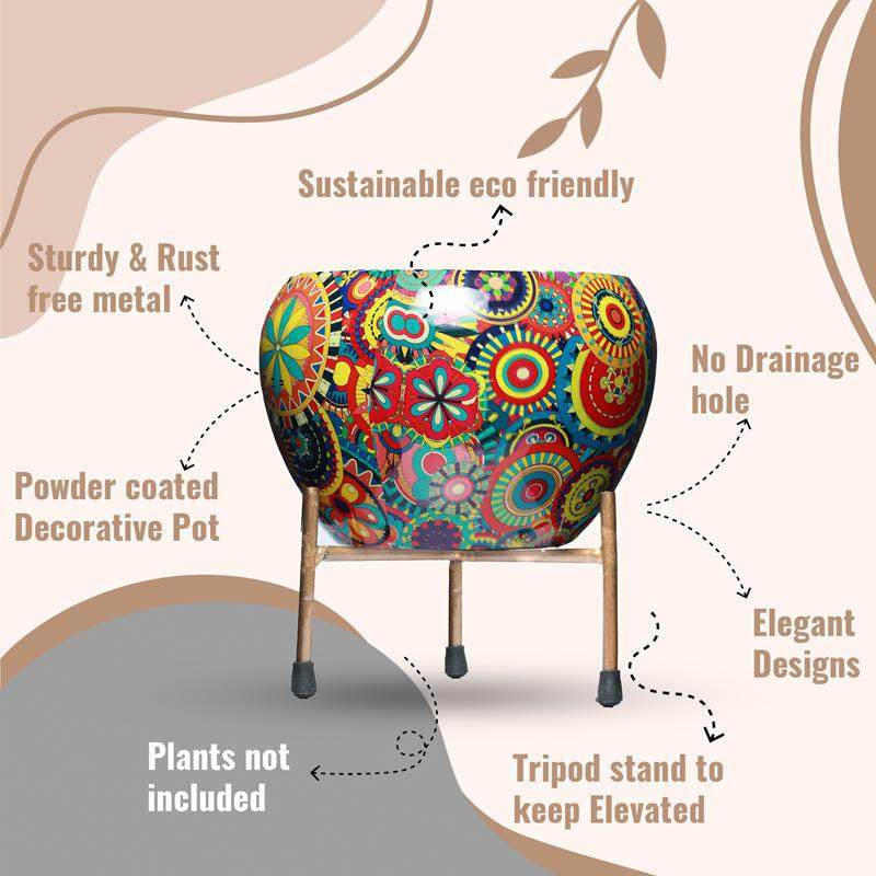 Mithuna Ethnic Handcrafted Planter With Stand - Four Piece Set media 9