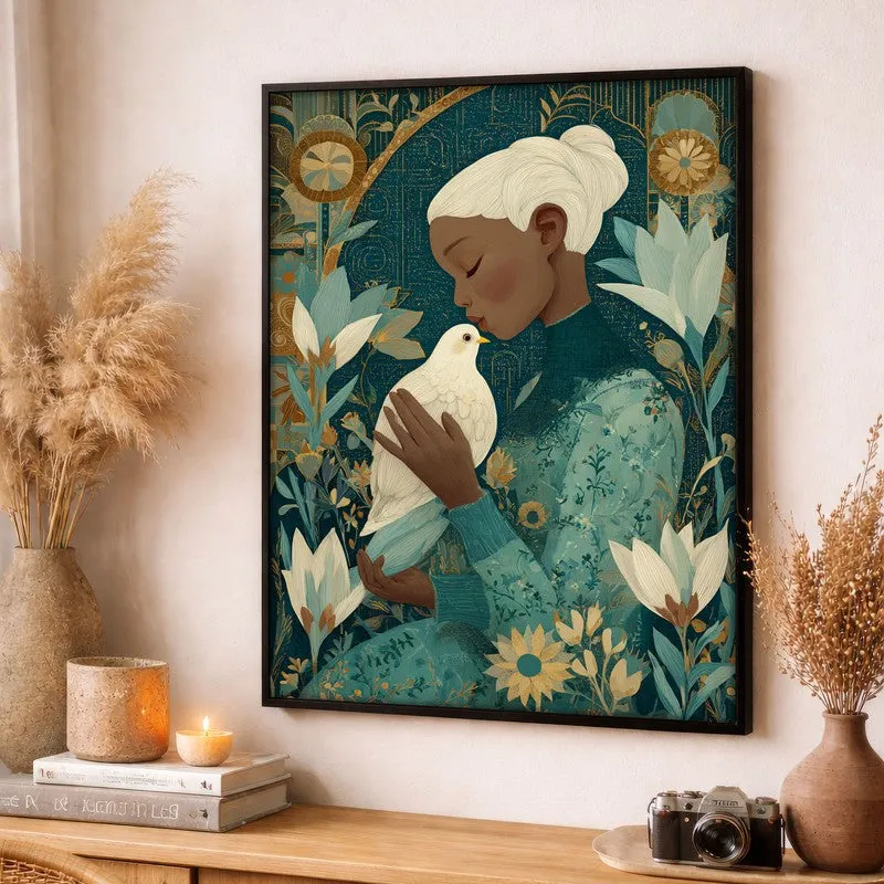 Dovehue Canvas Wall Painting - Black Frame media 3