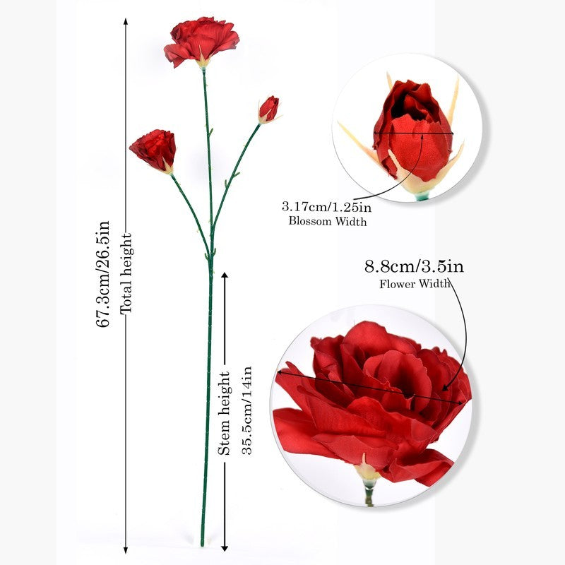 Bloom Luxe (Red) Designer Faux Flowers for Home - Set Of Two media 7