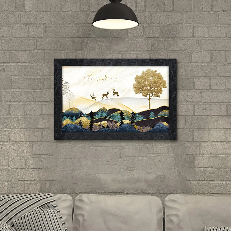 Stags Of Hills Wall Painting media 4