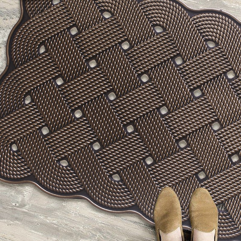 Uria Abstract Rubber Door Mats - Brown media 3
