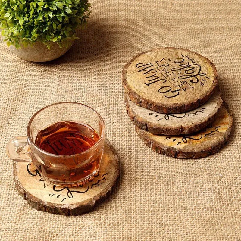 Rustic Scripted Coaster - Set Of Four media 1