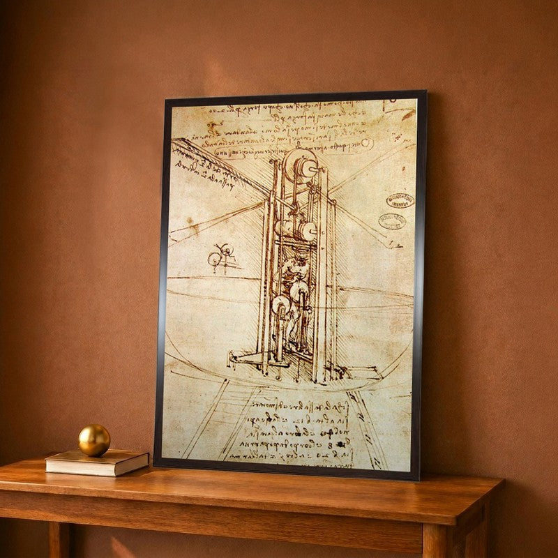 Drawing Of A Flying Machine Canvas Wall Painting - 12 x 18 Inches