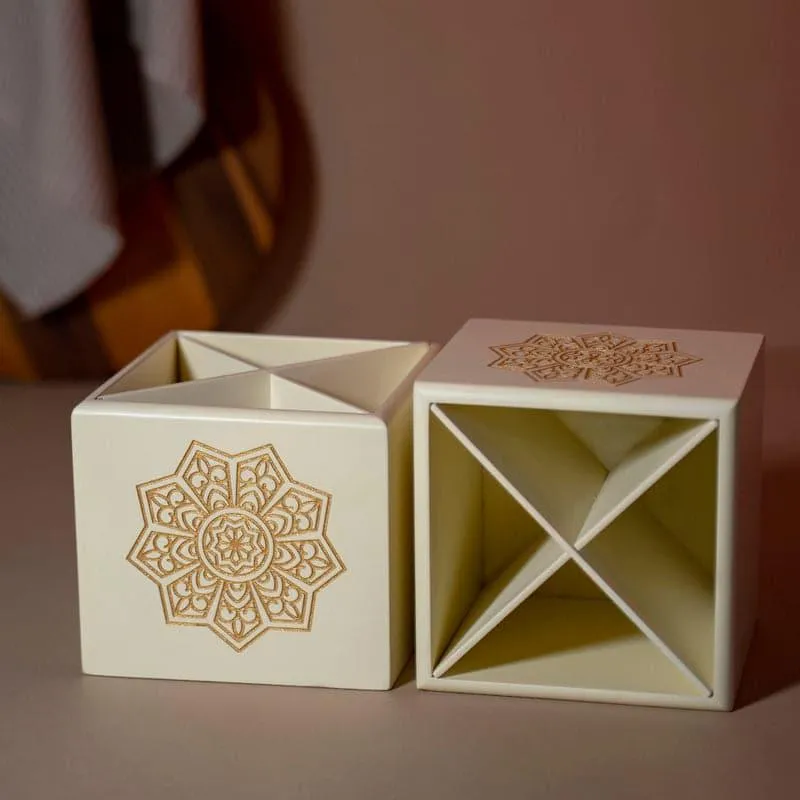 Hira Ethnic Cutlery Holder - White media 1