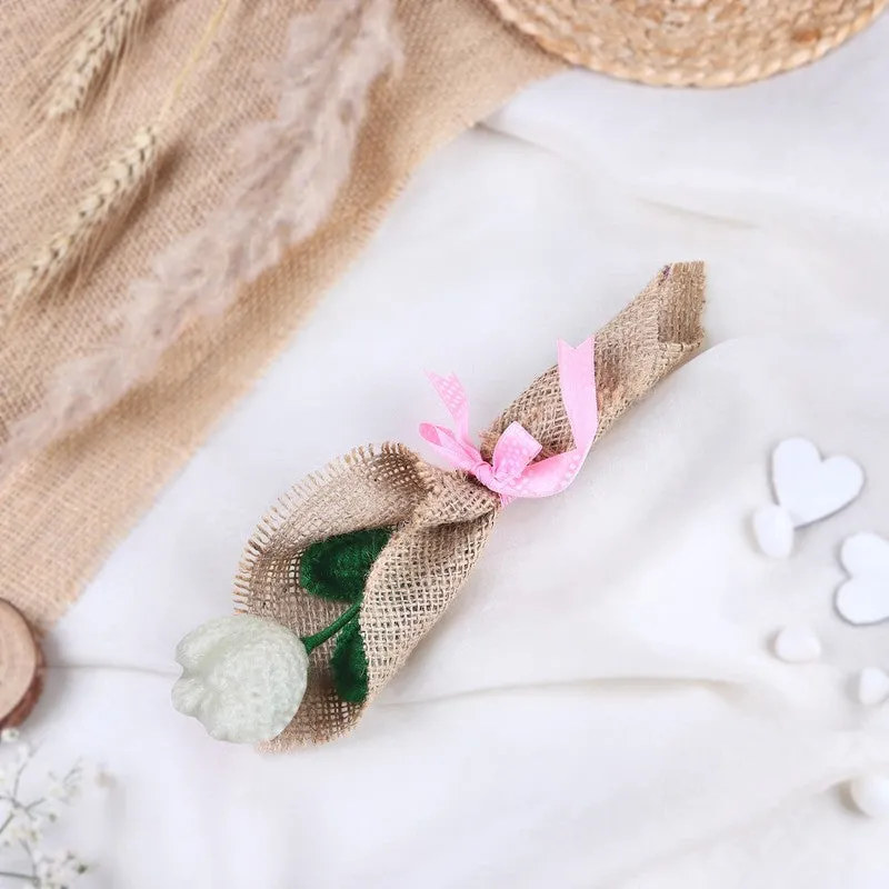 Crochet Handmade Tulip Bouquet - White media 1