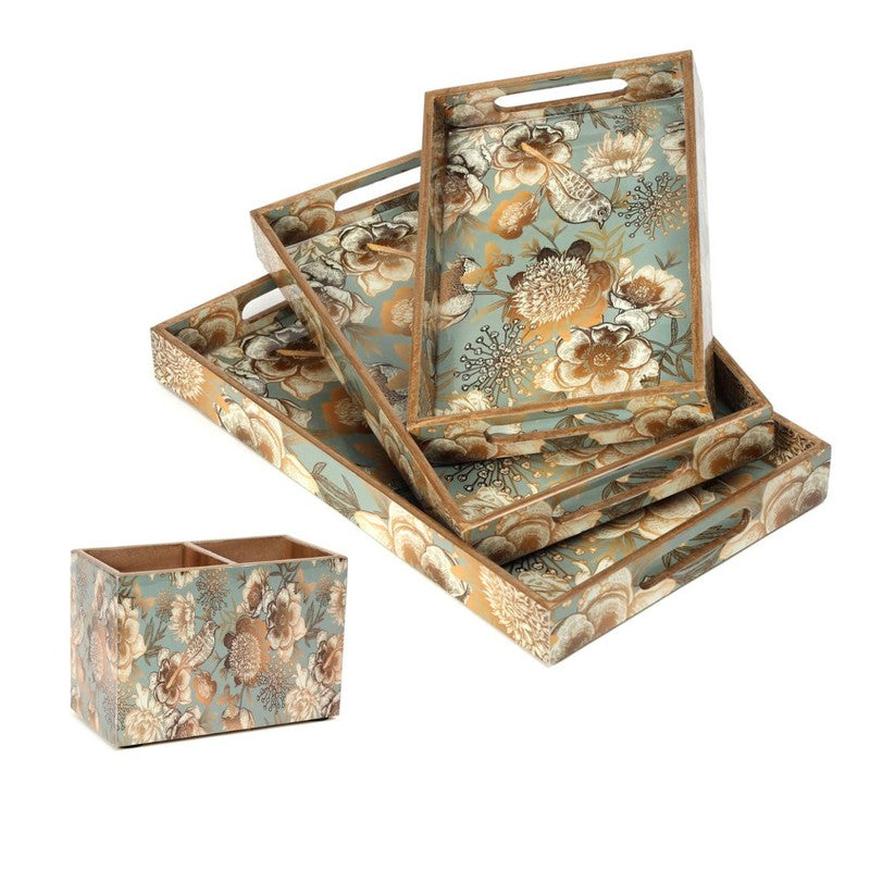 Ashton Dining Serving Tray With Cutlery Holder - Four Piece Set media 4