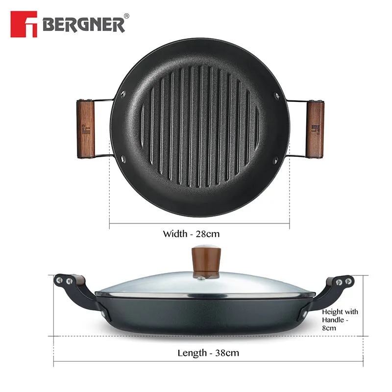 Bergner Ferrocasa Grill Pan With Glass Lid (28 cm) media 9