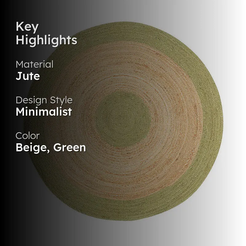 Spiral Craft III Braided Jute Area Rug - Green, Beige media 2