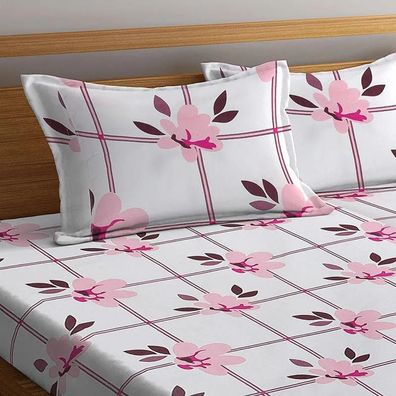 Zephyr Checkered Bedsheet (Pink) - 150 GSM media 3