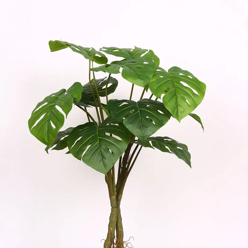 Monever Artificial Monstera With Black Plastic Pot - 3 Feet media 5