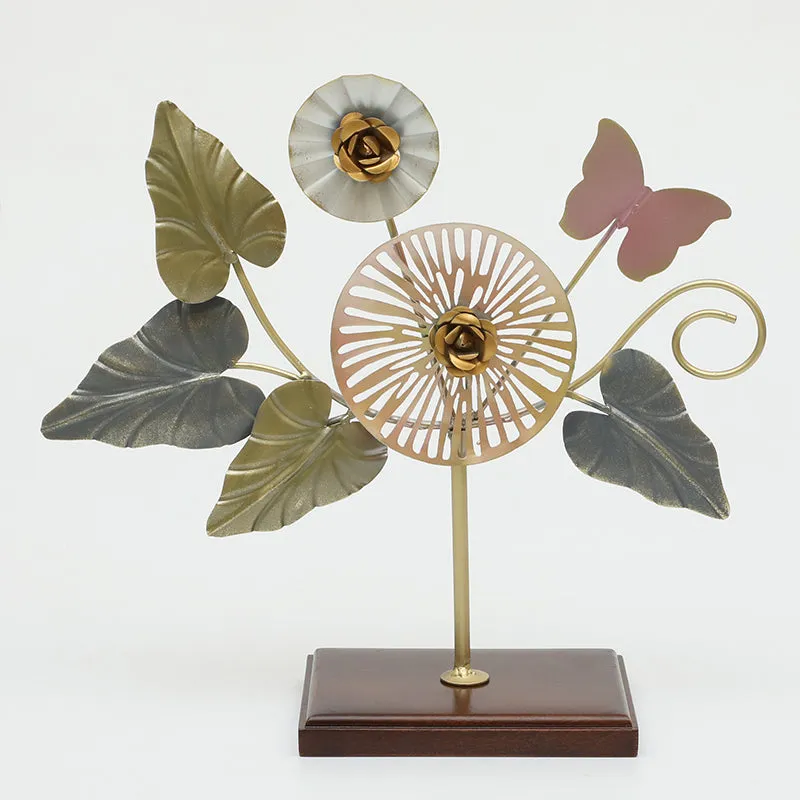 Prism Petals Metal & Wood Showpiece media 3