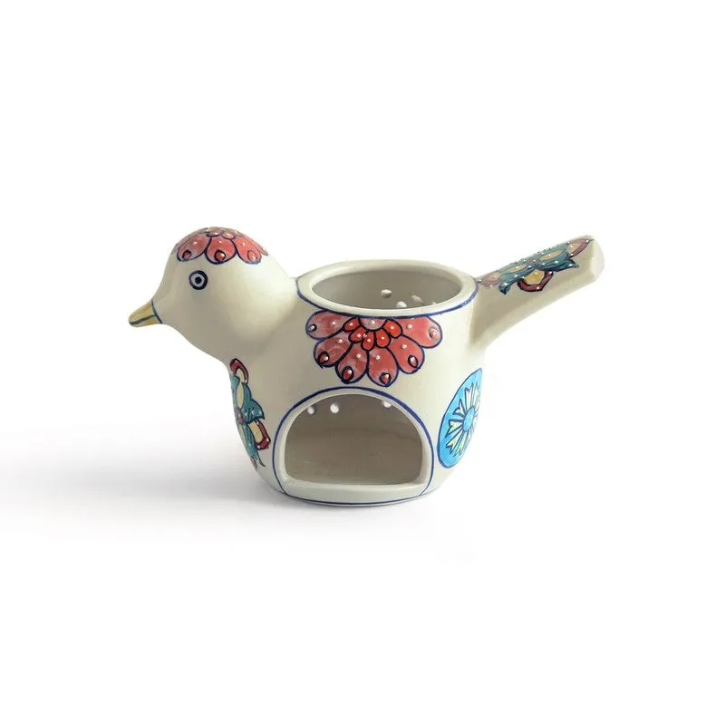 Chirpy Birdy Handpainted Tealight Holder media 4