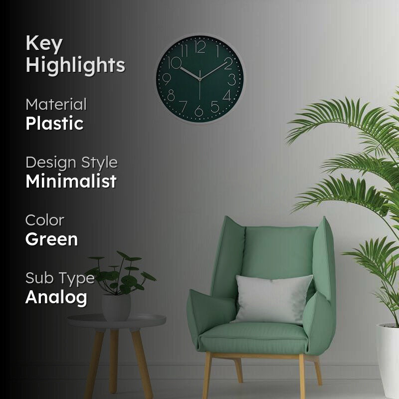 Elementary Wall Clock - Bottle Green media 2