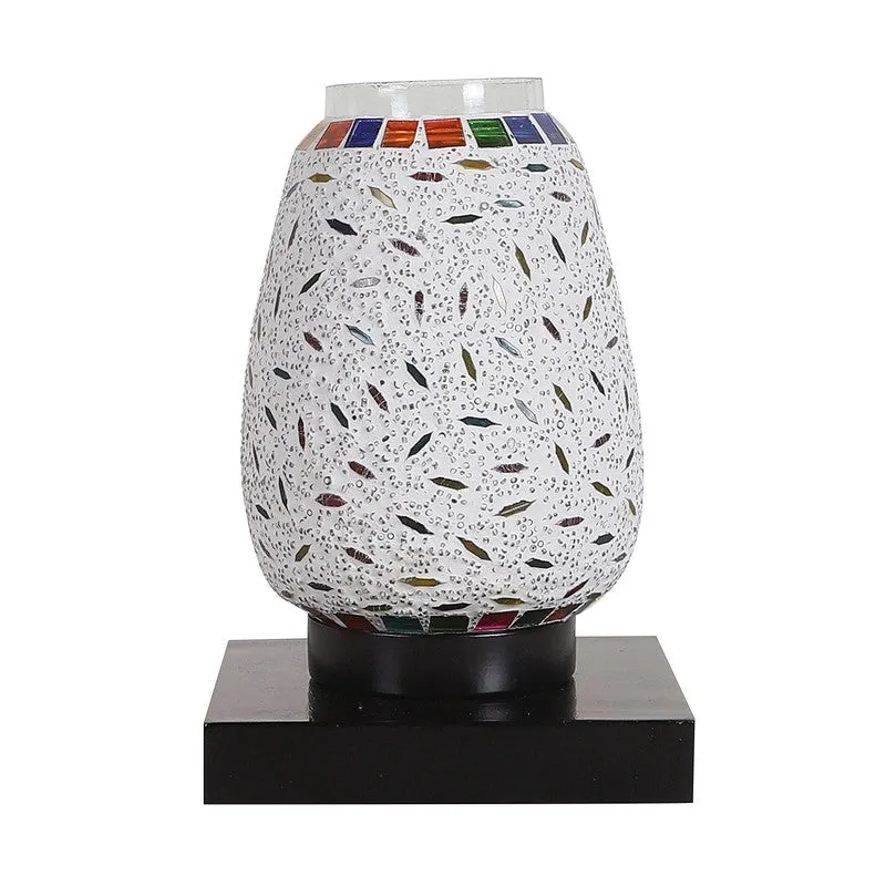 Vibrora Mosaic Glass Table Lamp With Wooden Base - Multicolor media 6