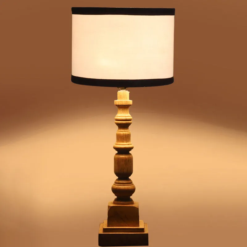 Cotin I Stripe Arbor Wooden Table Lamp - White,Brown media 5