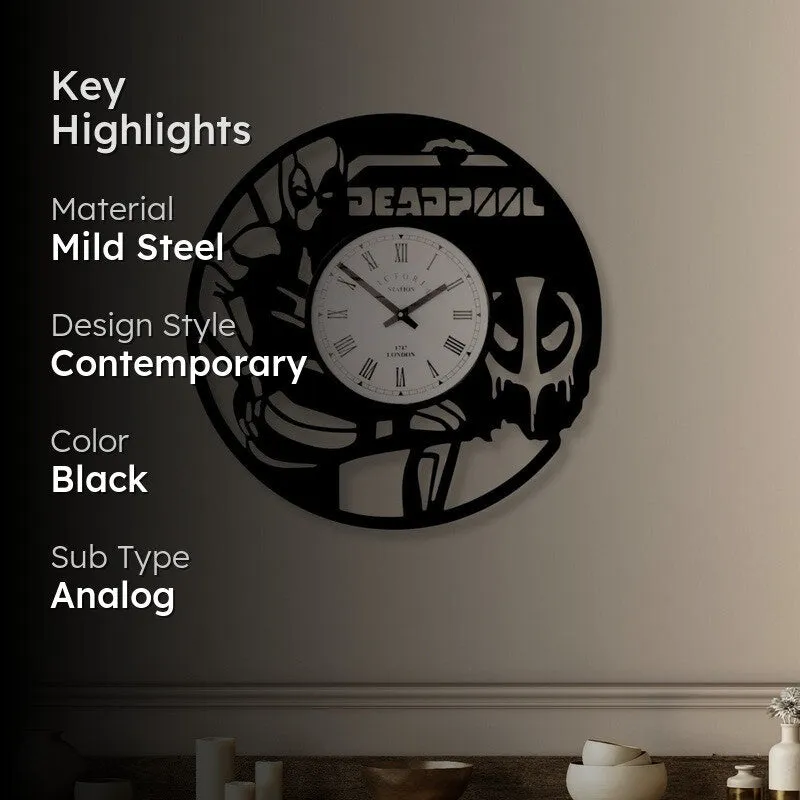 Travel Steel Analog Wall Clock - Black media 2