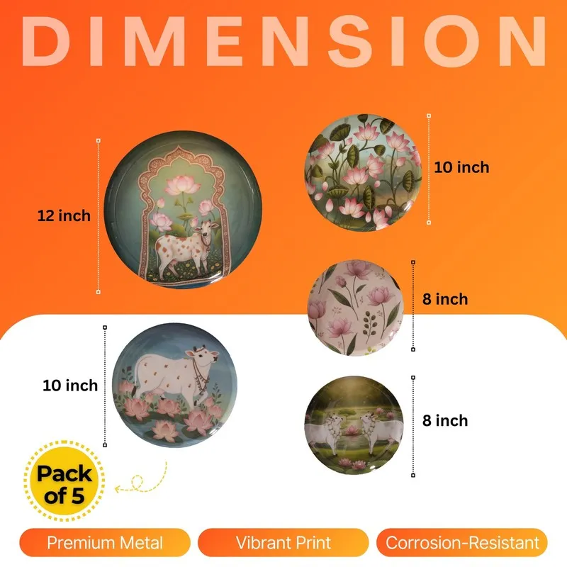 Kamdhenu Grace Wall Plates - Set of Five media 12