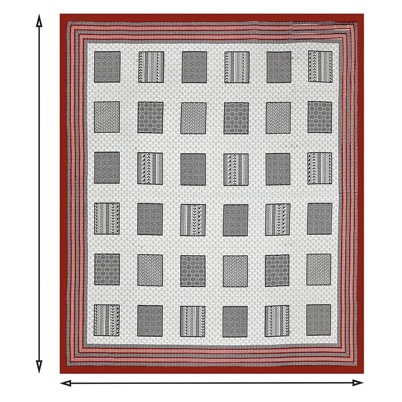 Truptii Printed Cotton Bedsheet (White,Red) - 180 TC media 5