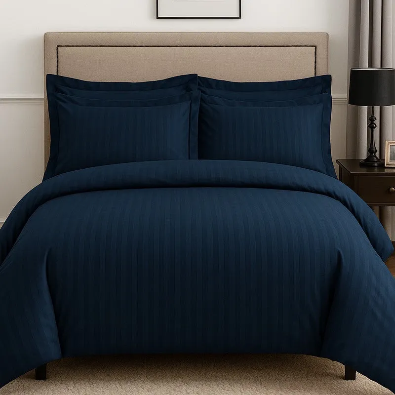 PureLine Cotton Bedsheet (Navy Blue) - 600 TC media 4