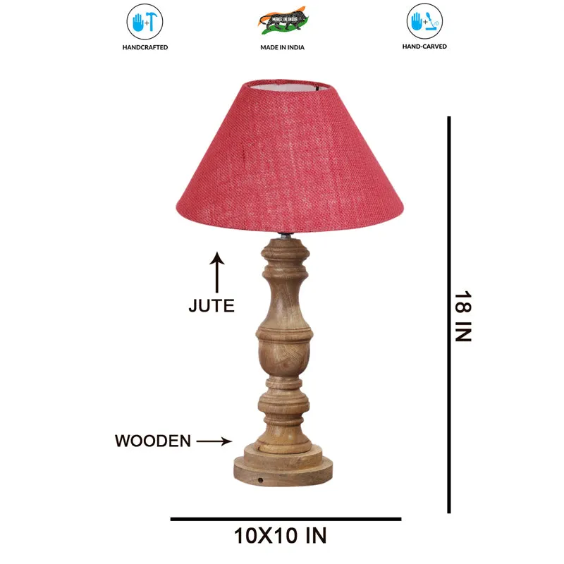 Sienna II Carve Wooden Table Lamp - Pink,Brown media 8