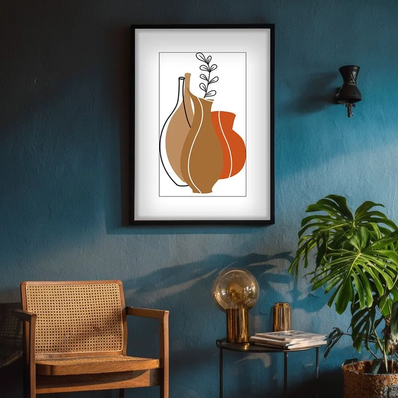 Earthen Jars Canvas Wall Painting With Black Frame media 8