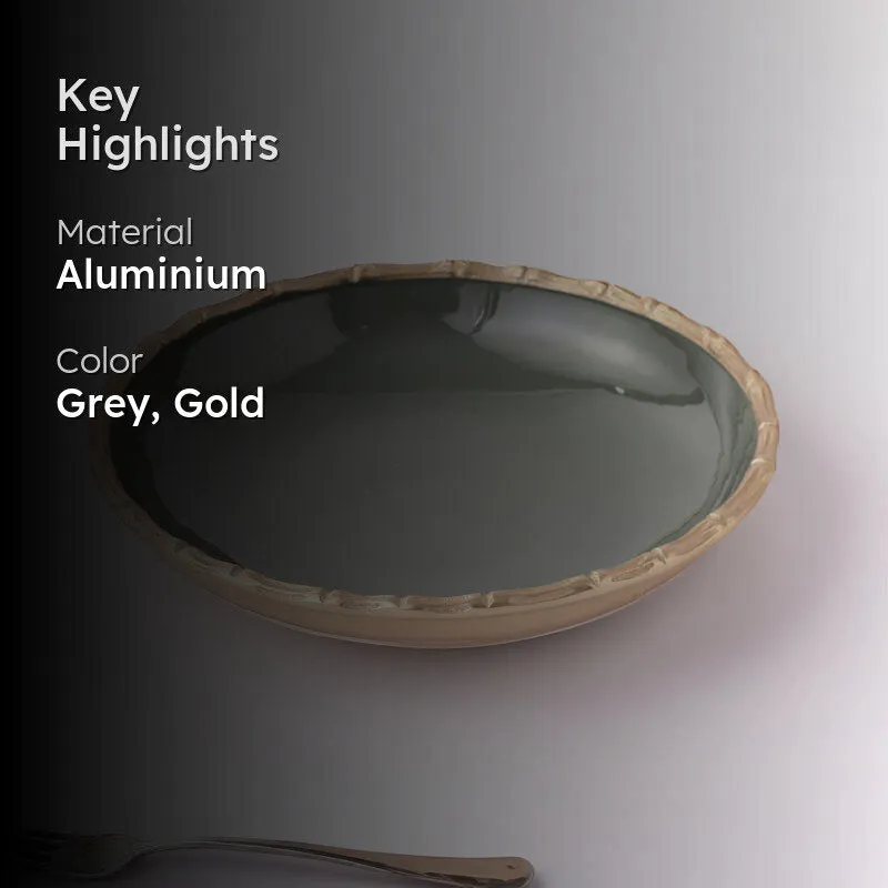 Wadi Accent Bowl - Grey & Gold media 2