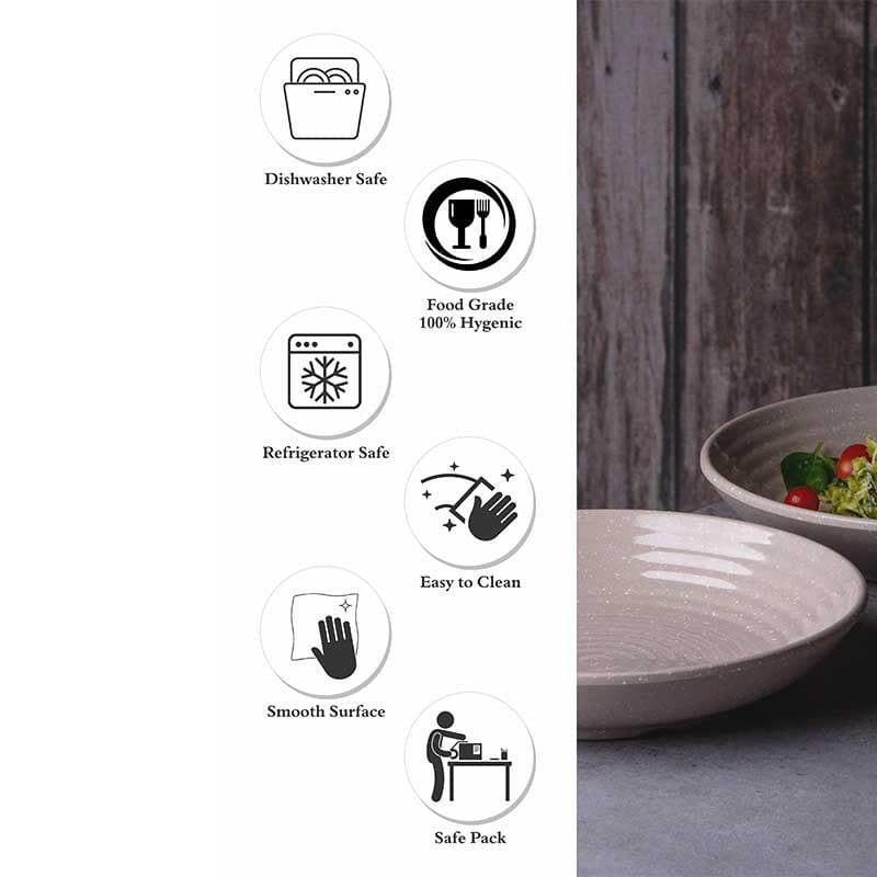 Frieda Melamine Pasta Plate - Grey - Set of Two image 5