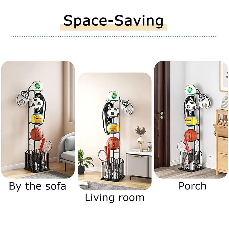 All-in-One Sports Ball and Equipment Storage Rack media 8