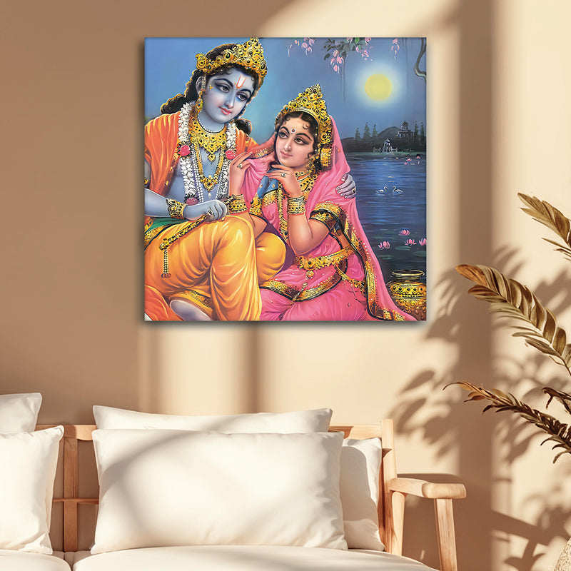 Gaze Of Radha Canvas Wall Art