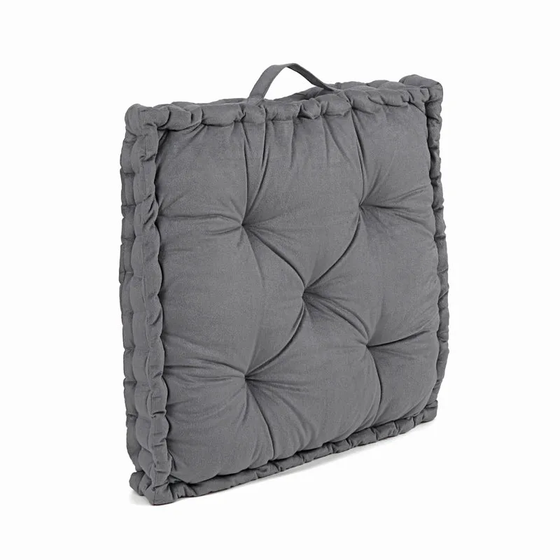 Thera Velvet Floor Cushion - Grey media 4