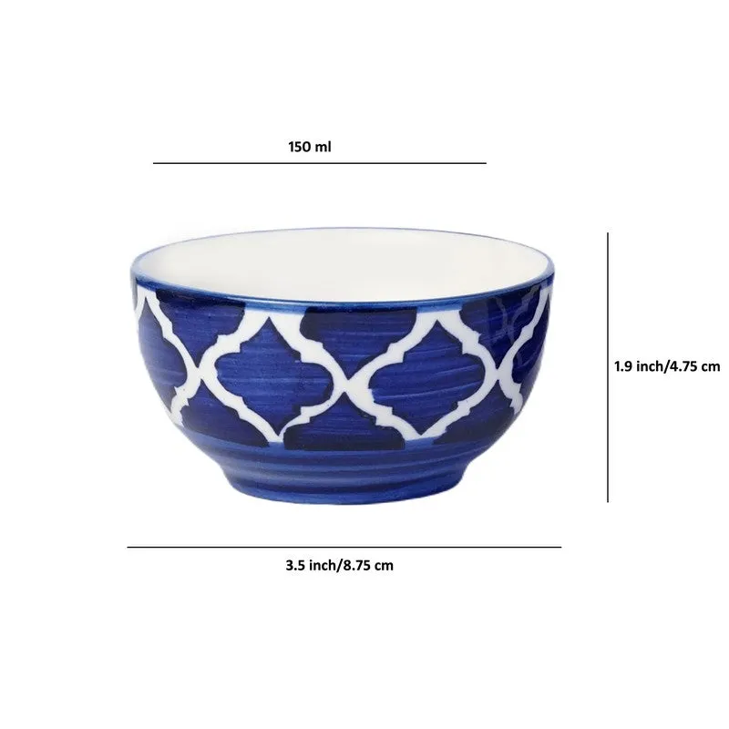 MiniFeast Ceramic Snack Bowls (Blue, 150 mL Each) - Set Of Six media 7