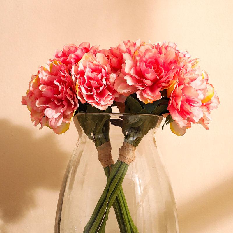 Artificial Realistic Peony Flower Bouquet (Pink) - Set Of Two media 5