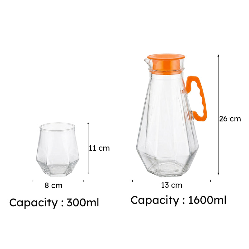 Orange Karuma Jug & Glass Set - Set Of Seven image 5