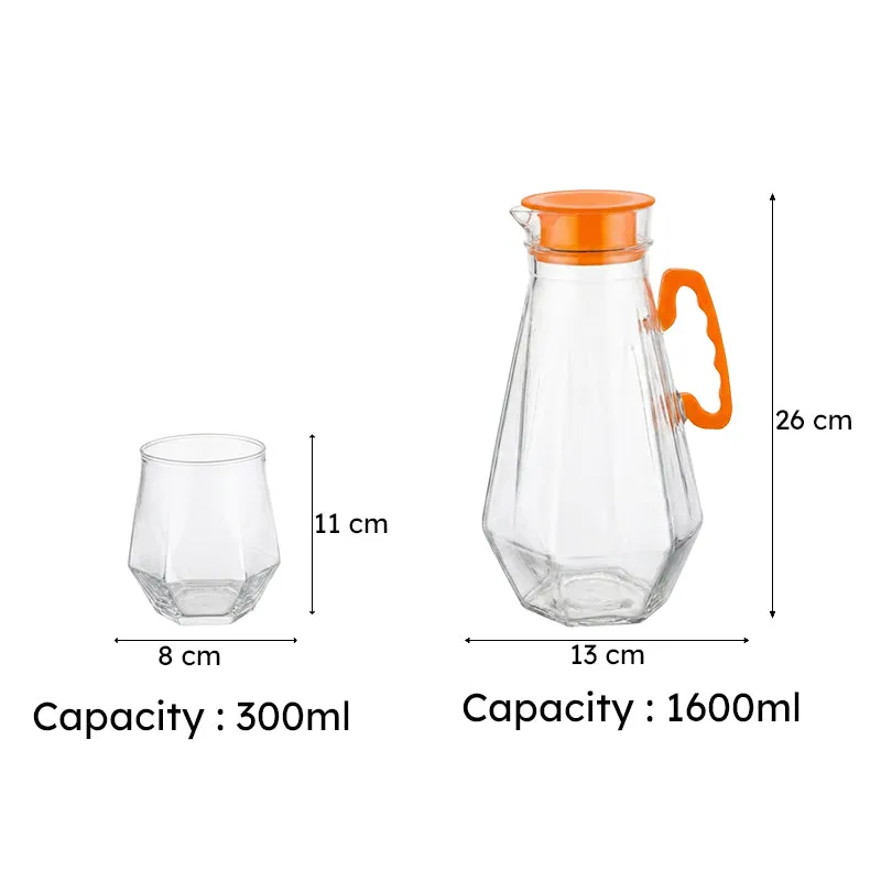 Orange Karuma Jug & Glass Set - Set Of Seven media 5
