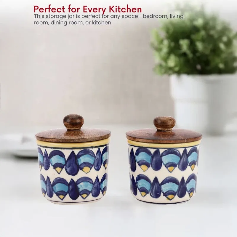 Decorative Ceramic Jar Set (300 mL Each) - Set Of Two media 3