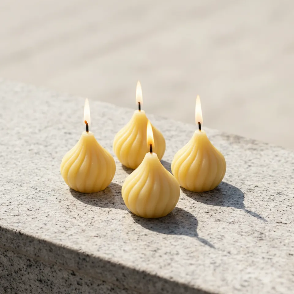 SoulFlame Hand (Poured Wax Candle - Yellow) - Set Of Four media 1