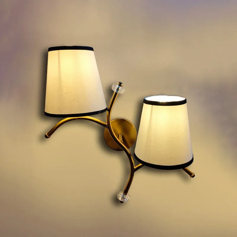 GlowStem Twin Cotton Wall Lamp - White & Black media 5