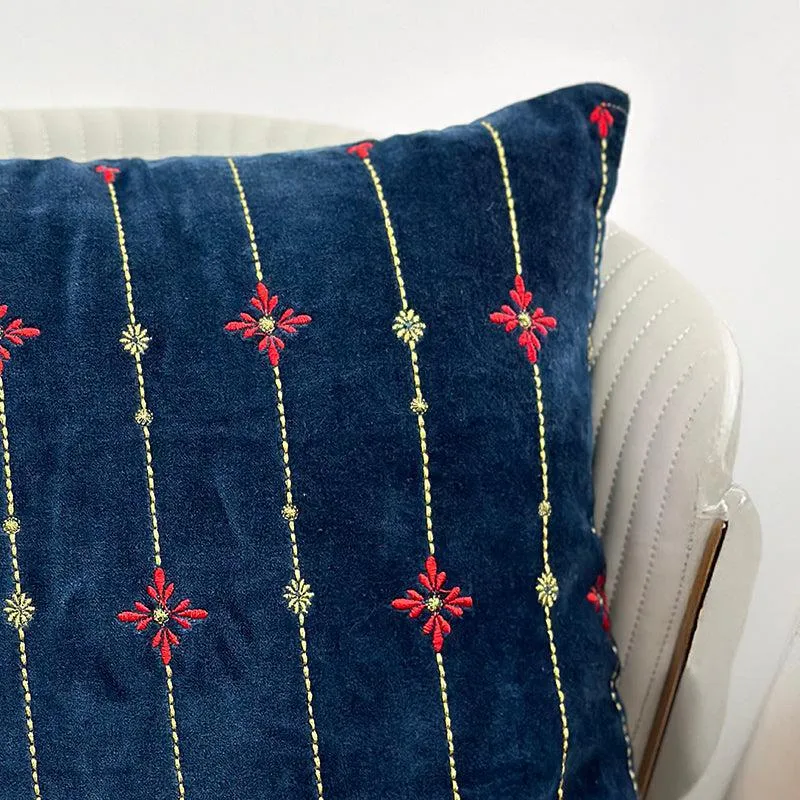 Vintage Vignettes Embroidered Cotton Cushion Cover media 3