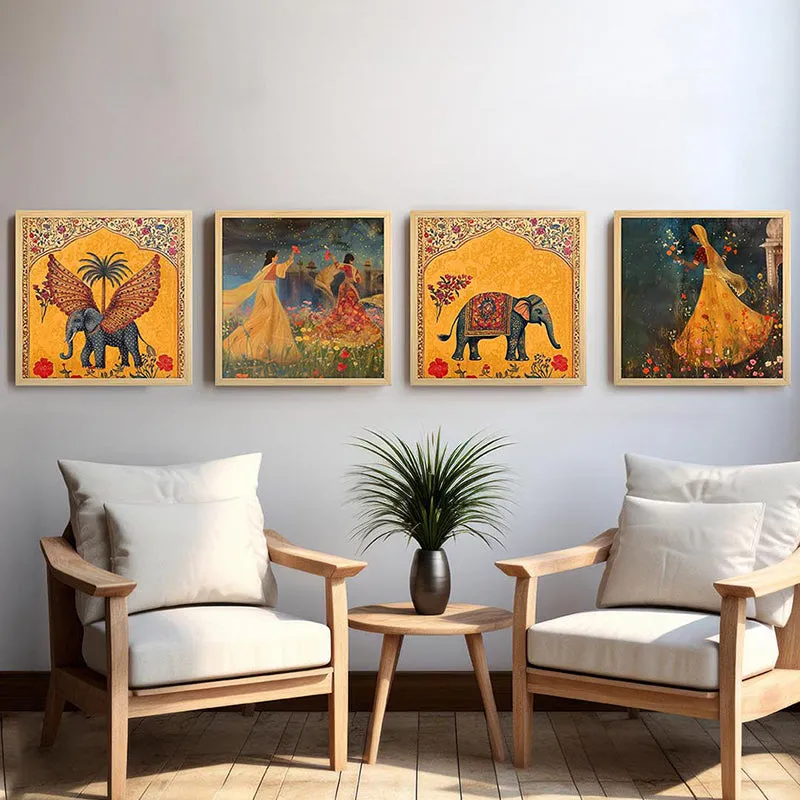 Wings Of Hathi Wall Art - Set Of Four media 1