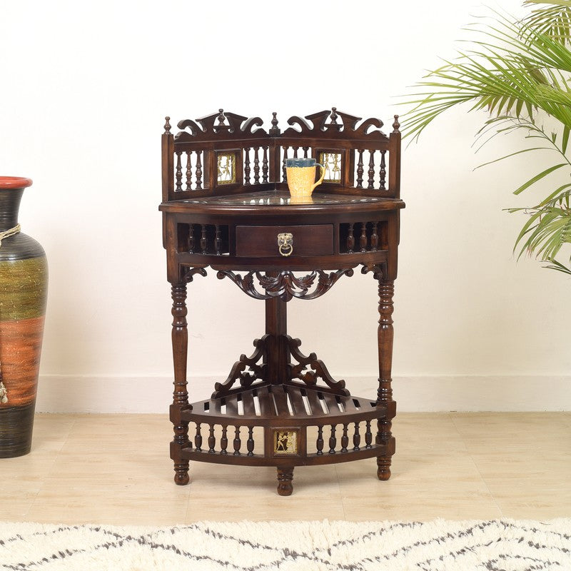 Quadro II Teak Wood Side Table