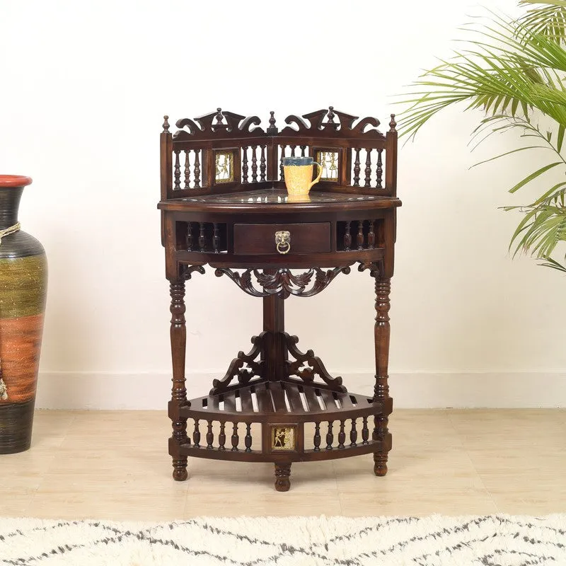 Quadro II Teak Wood Side Table media 1