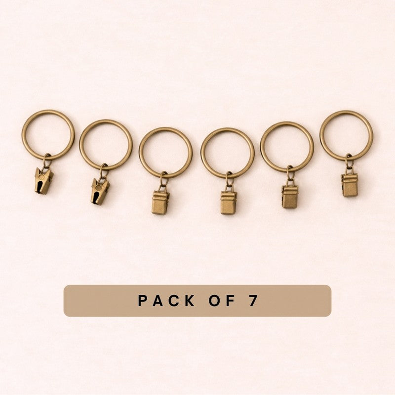 Easy Hang Curtain Ring with Clip (Gold) -  Set of Seven media 3
