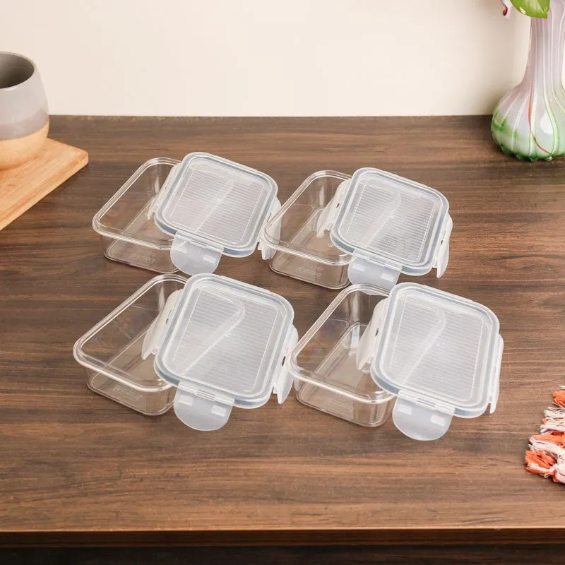 FreshLock Transperant Clear PET Lunch Box (300 mL) - Set Of Four media 4
