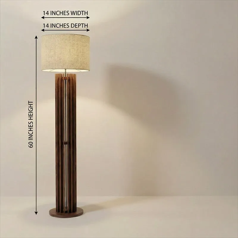SoftAura Wooden Floor Lamp - Brown media 10